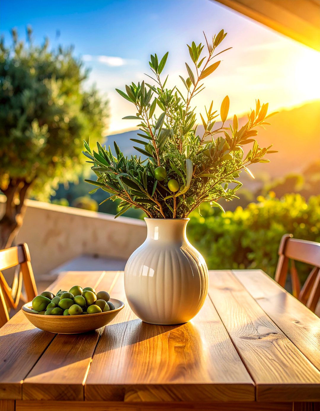 Olive Branch Centerpiece - 30 Tuscan dining room ideas