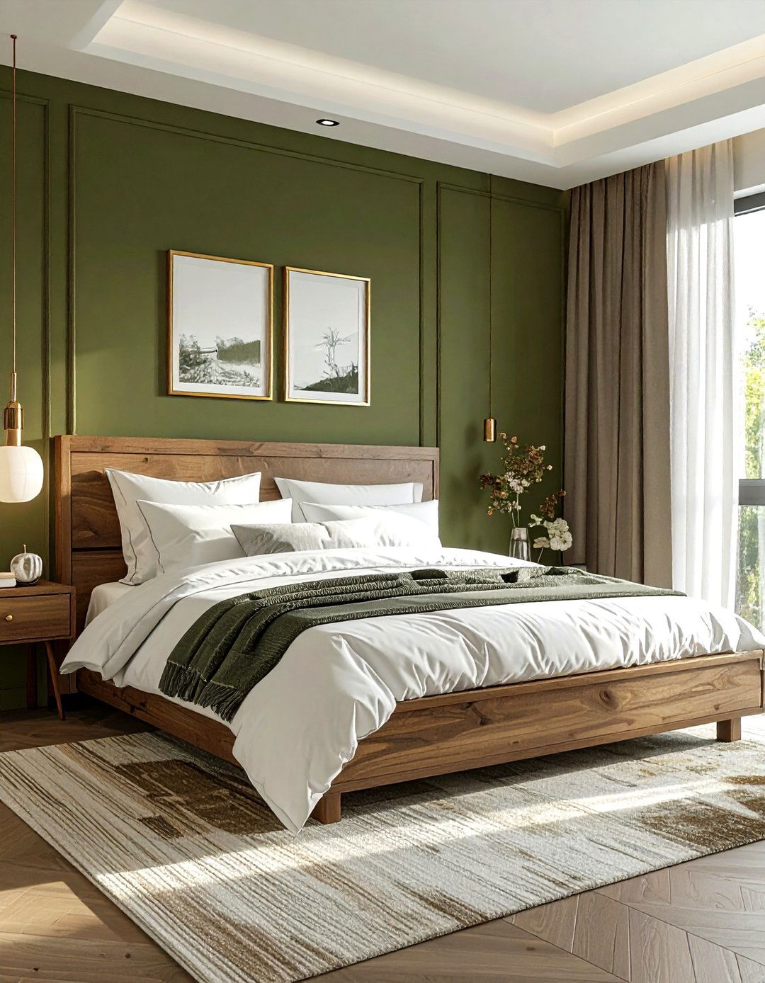 Olive Green Accent Wall - 30 olive green decor ideas