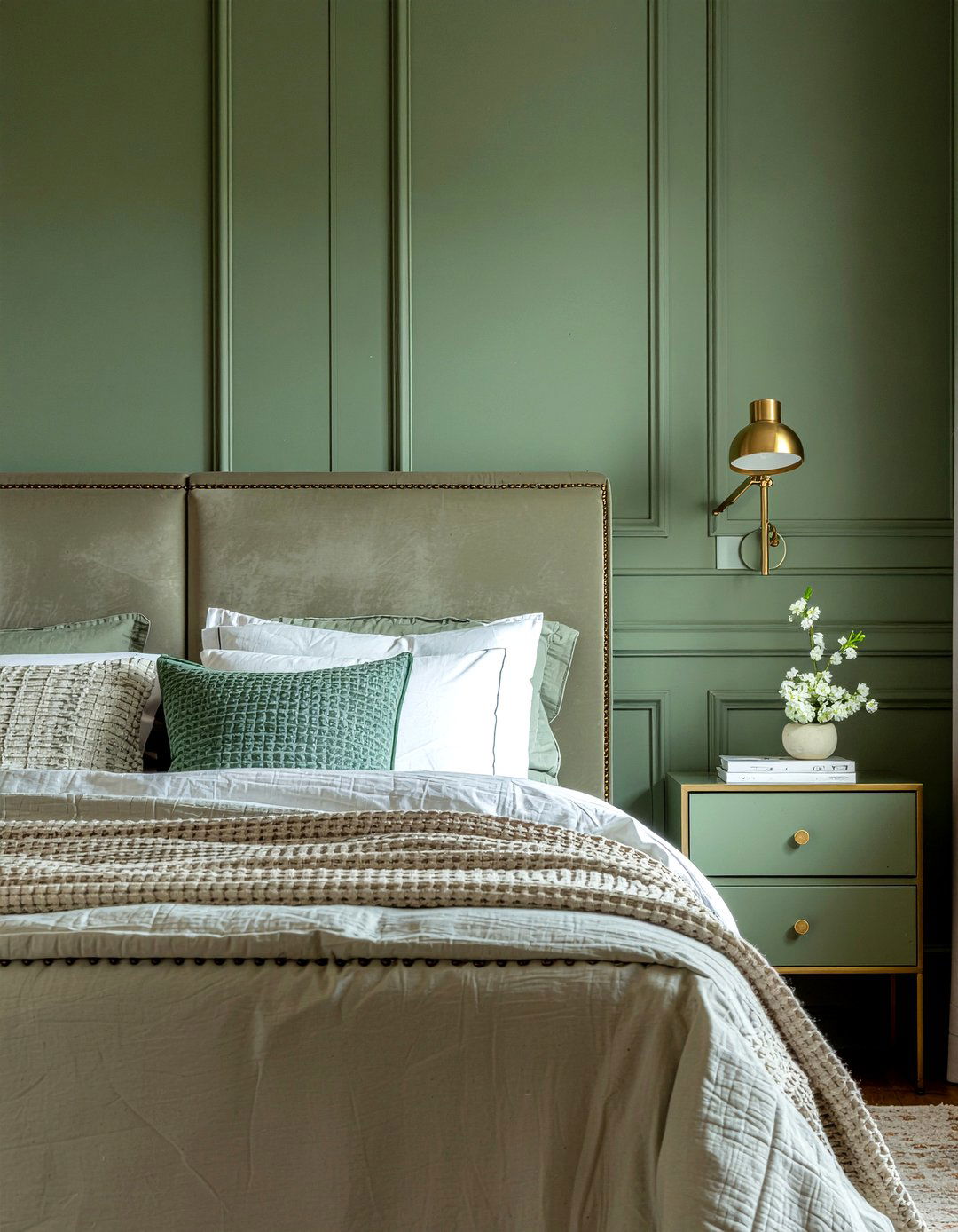 Olive Green And Brass Accents - 30 olive green bedroom ideas