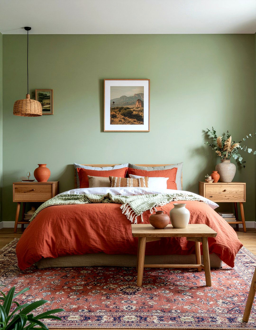 Olive Green And Terracotta Bedroom - 30 olive green bedroom ideas