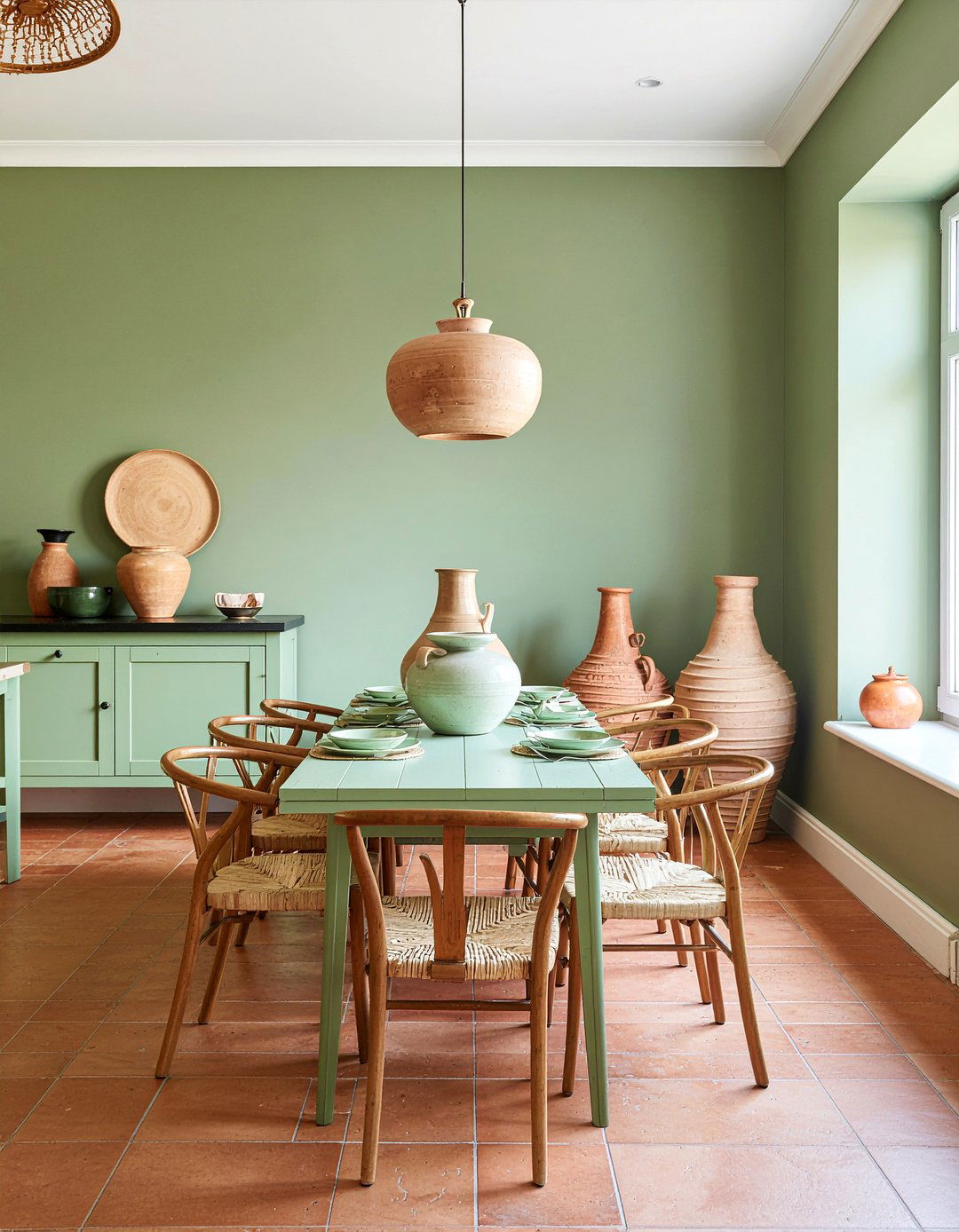 Olive Green And Terracotta Dining Room - 30 olive green dining room ideas