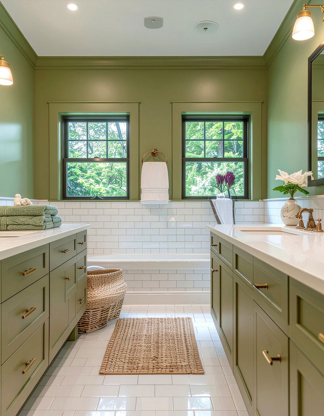 Olive Green Bathroom - 30 bathroom towel color ideas
