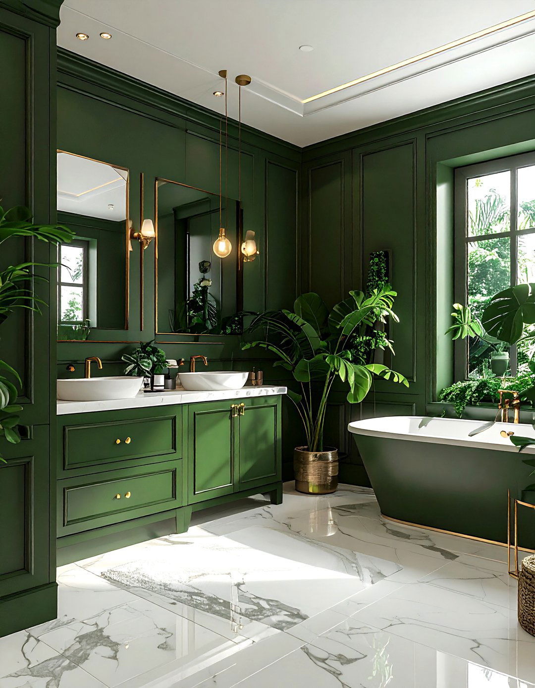 Olive Green Bathroom - 30 bathroom warm settings