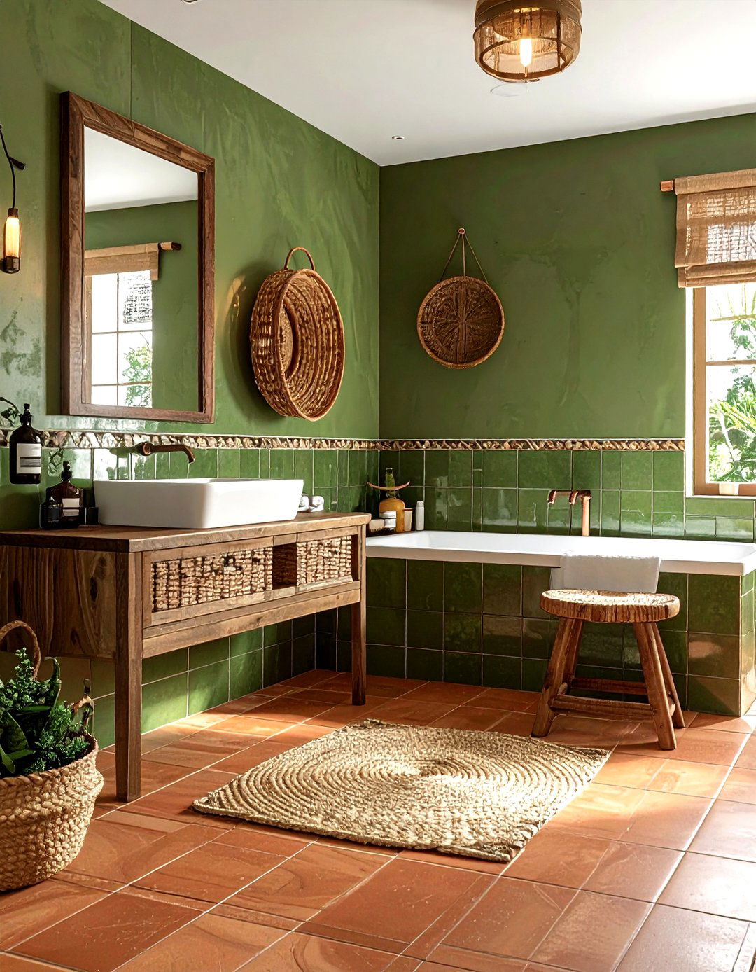 Olive Green Bathroom - 30 green bathroom decor ideas