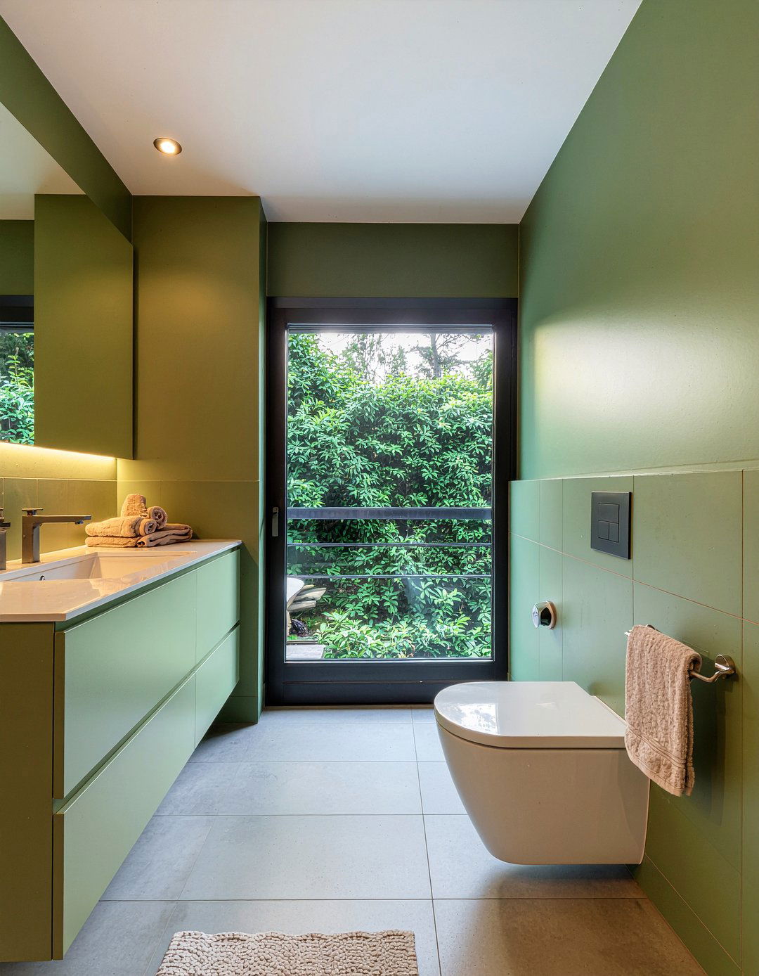 Olive Green Bathroom - 30 monochromatic bathroom ideas