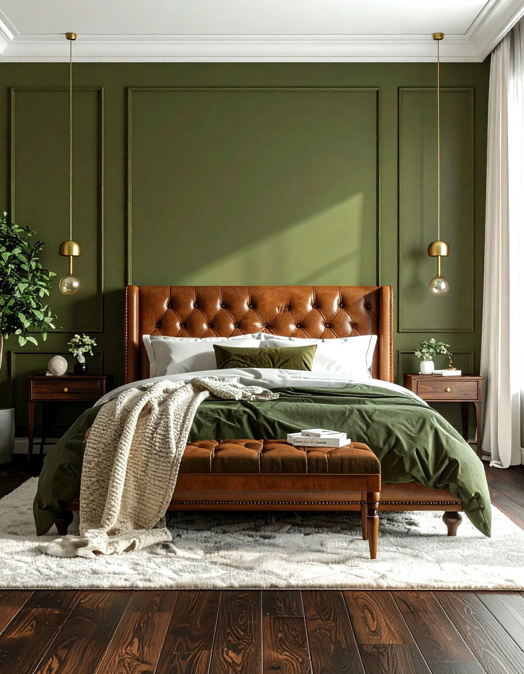 Olive Green Bedroom - 30 bedroom paint color ideas