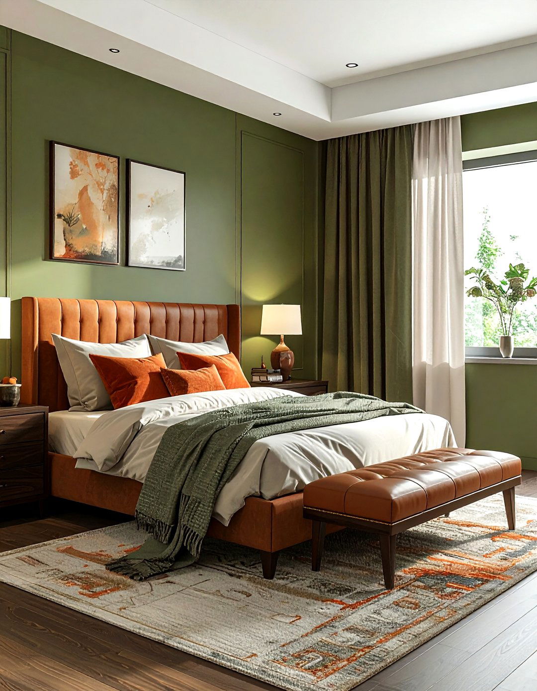 Olive Green Bedroom - 30 contemporary green bedroom ideas
