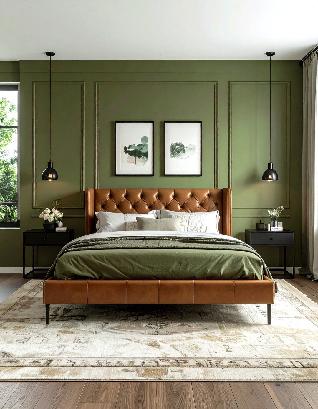 Olive Green Bedroom - 30 bedroom accent color ideas
