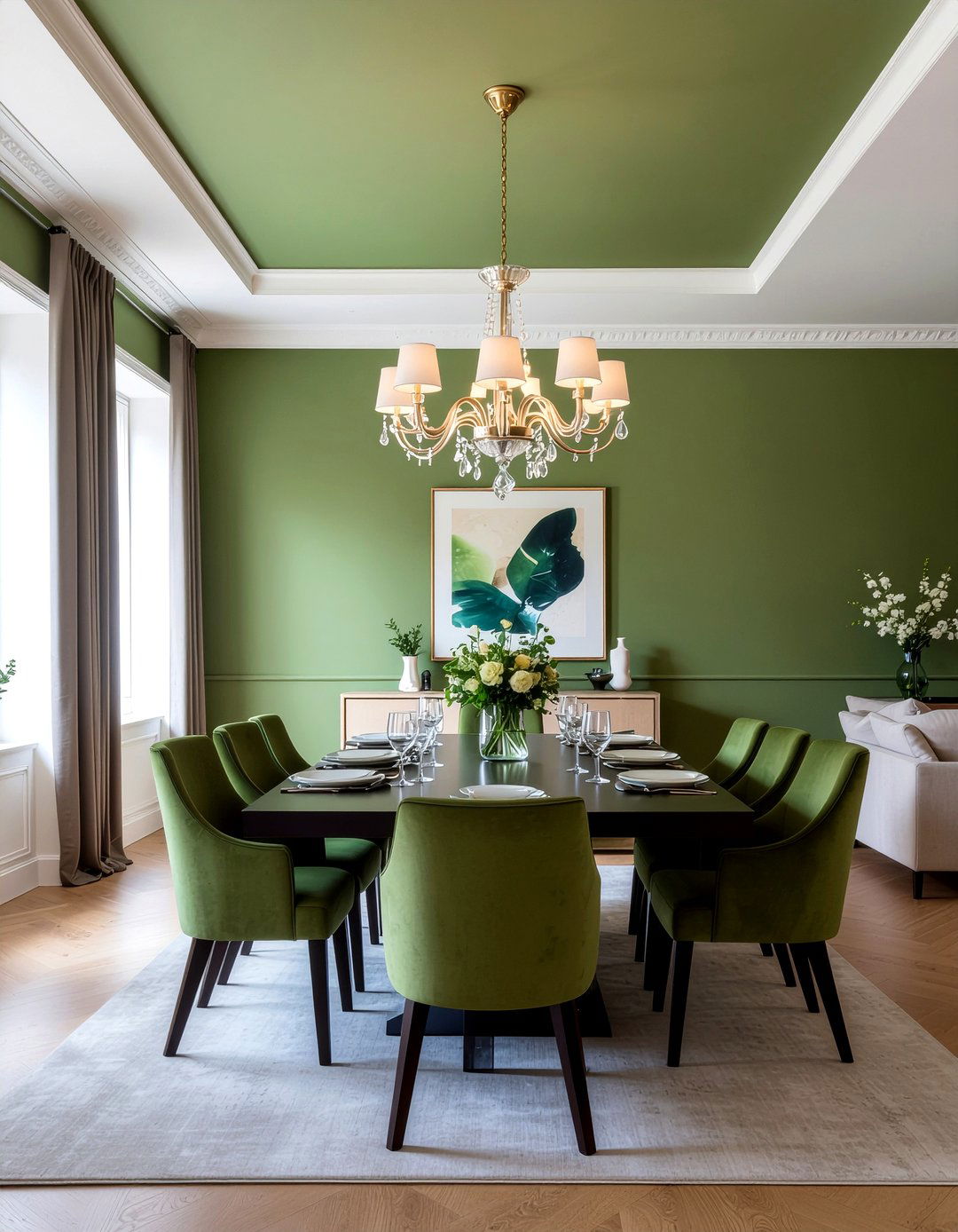 Olive Green Ceiling Dining Room - 30 olive green dining room ideas