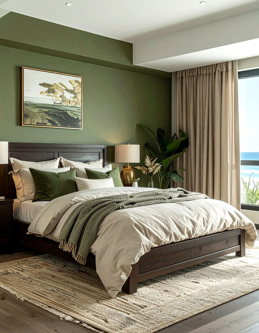 Olive Green Coastal Bedroom - 30 coastal green bedroom ideas