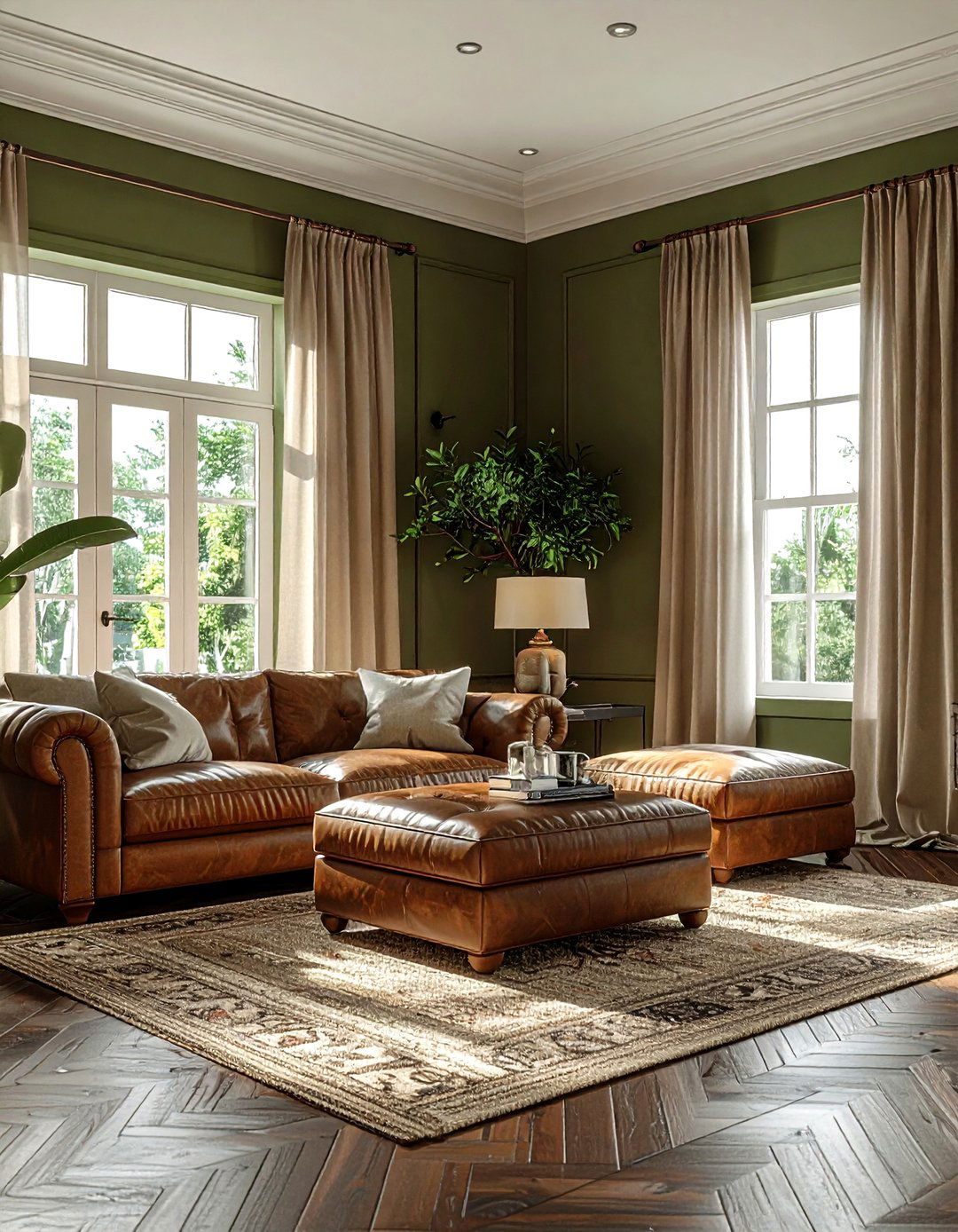 Olive Green Coastal Living Room - 30 coastal green living room ideas