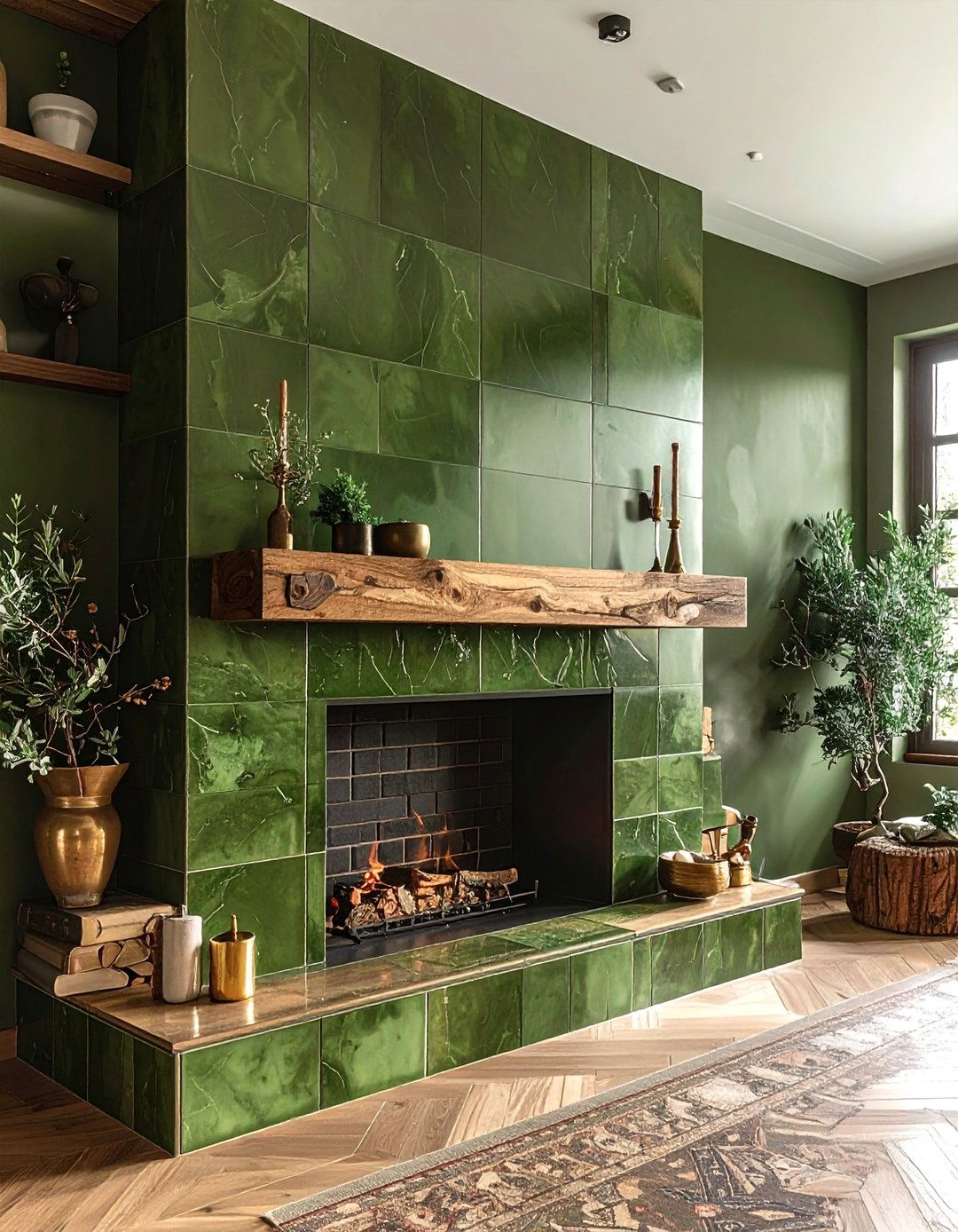Olive Green Fireplace - 30 olive green decor ideas