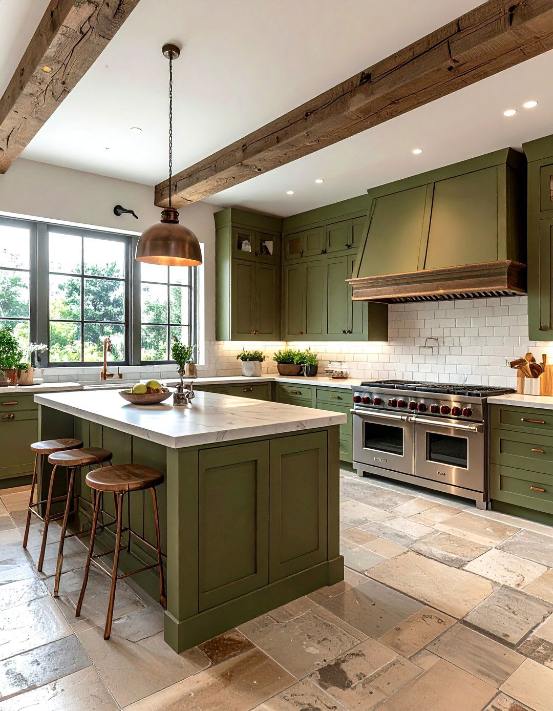 Olive Green Kitchen - 30 kitchen paint color ideas