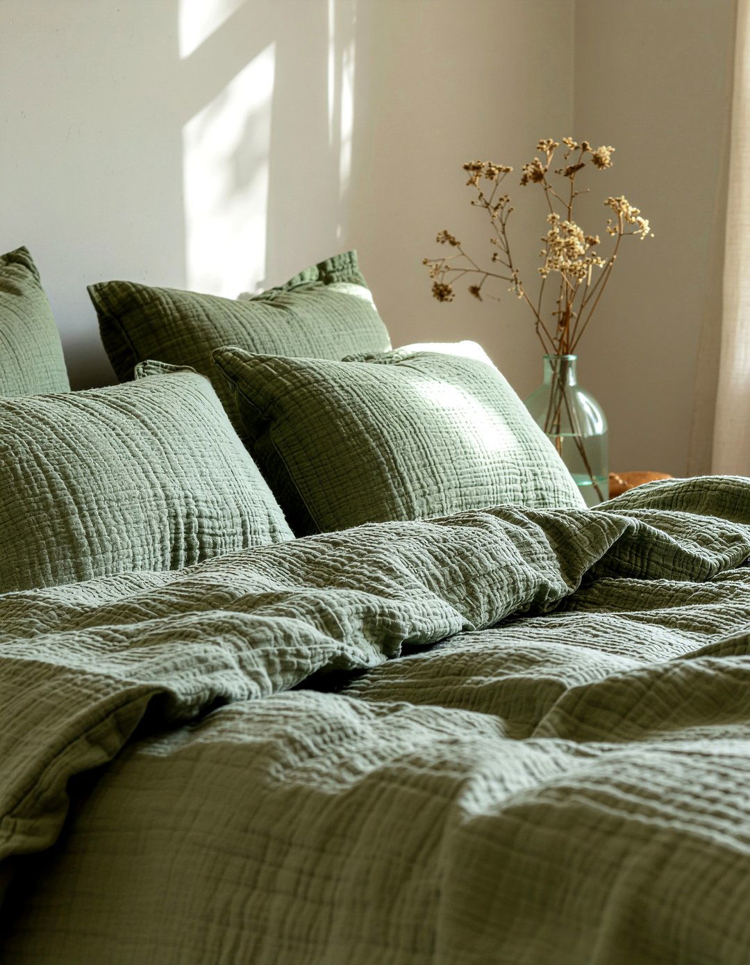 Olive Green Linen Sheets - 30 olive green bedroom ideas