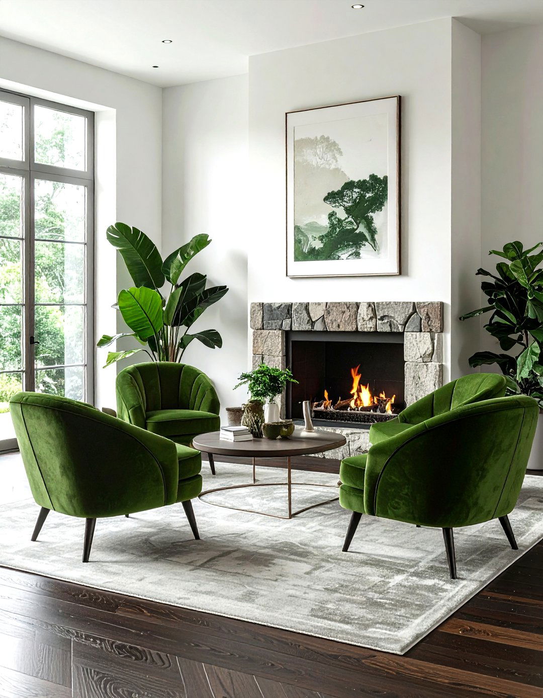 Olive Green Living Room - 30 living room accent color ideas
