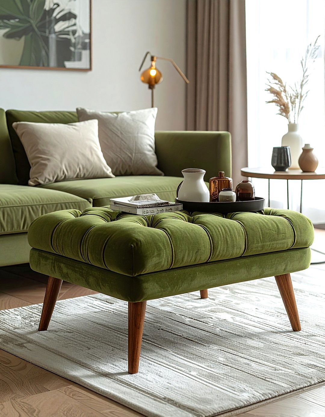 Olive Green Ottoman - 30 olive green decor ideas