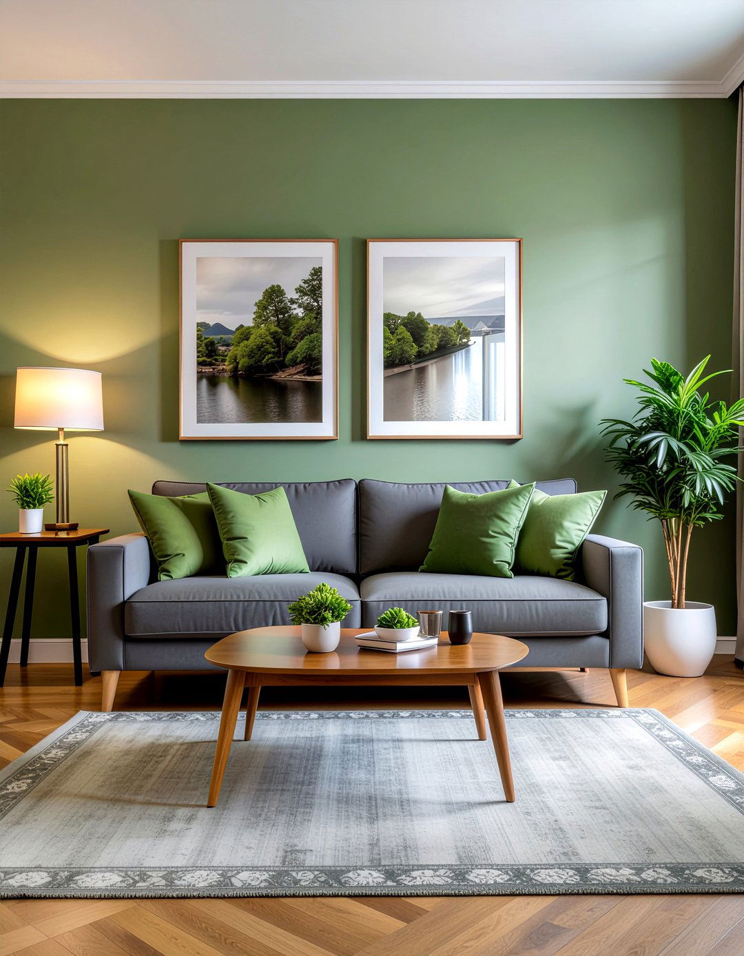Olive Green and Gray Living Room - 30 olive green living room ideas