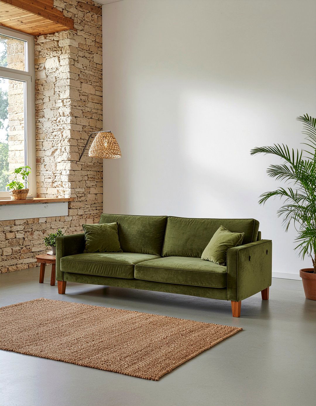 Olive Suede Seating - 30 suede living room ideas