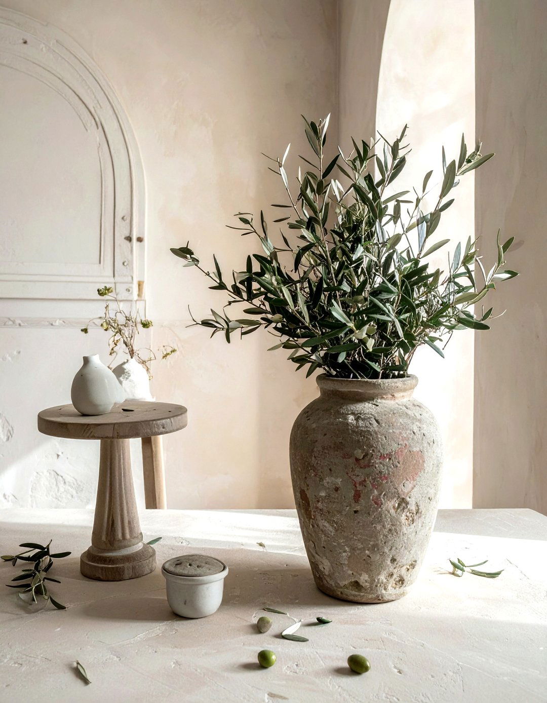 Olive Tree Branch Arrangement - 30 tall centerpiece dining ideas