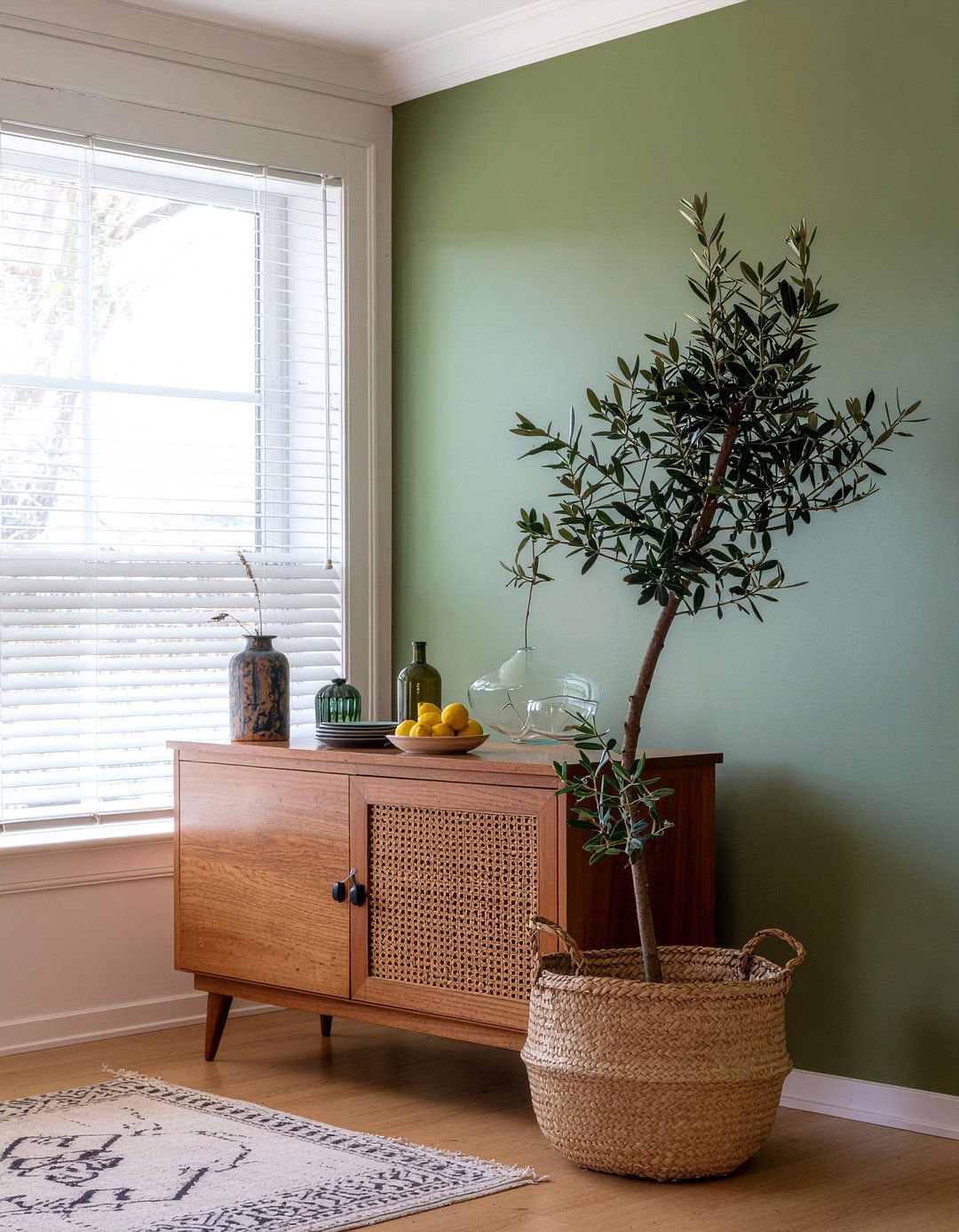 Olive Tree Next To Sideboard - 30 dining room olive tree ideas