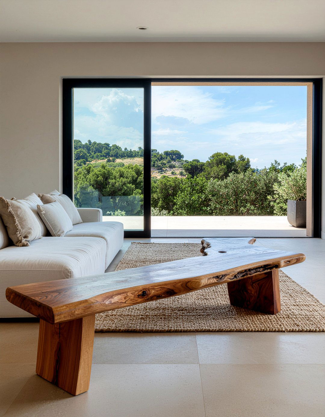 Olive Wood Bench - 30 living room Mediterranean furniture ideas