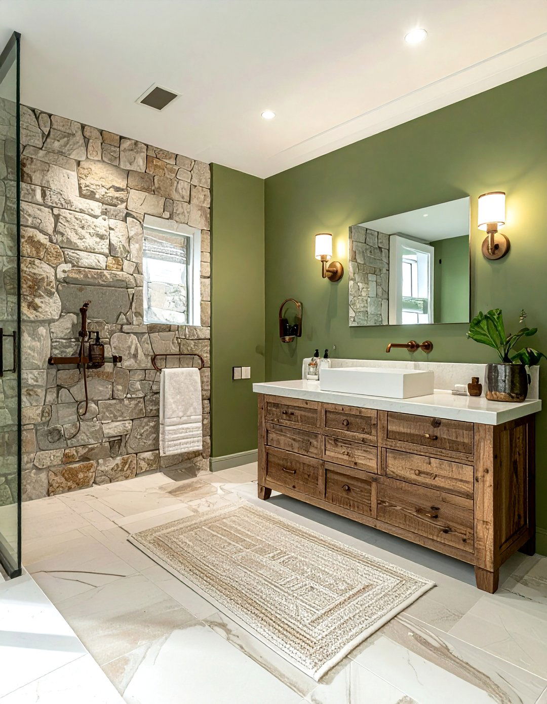 Olive green bathroom paint - 30 bathroom paint color ideas