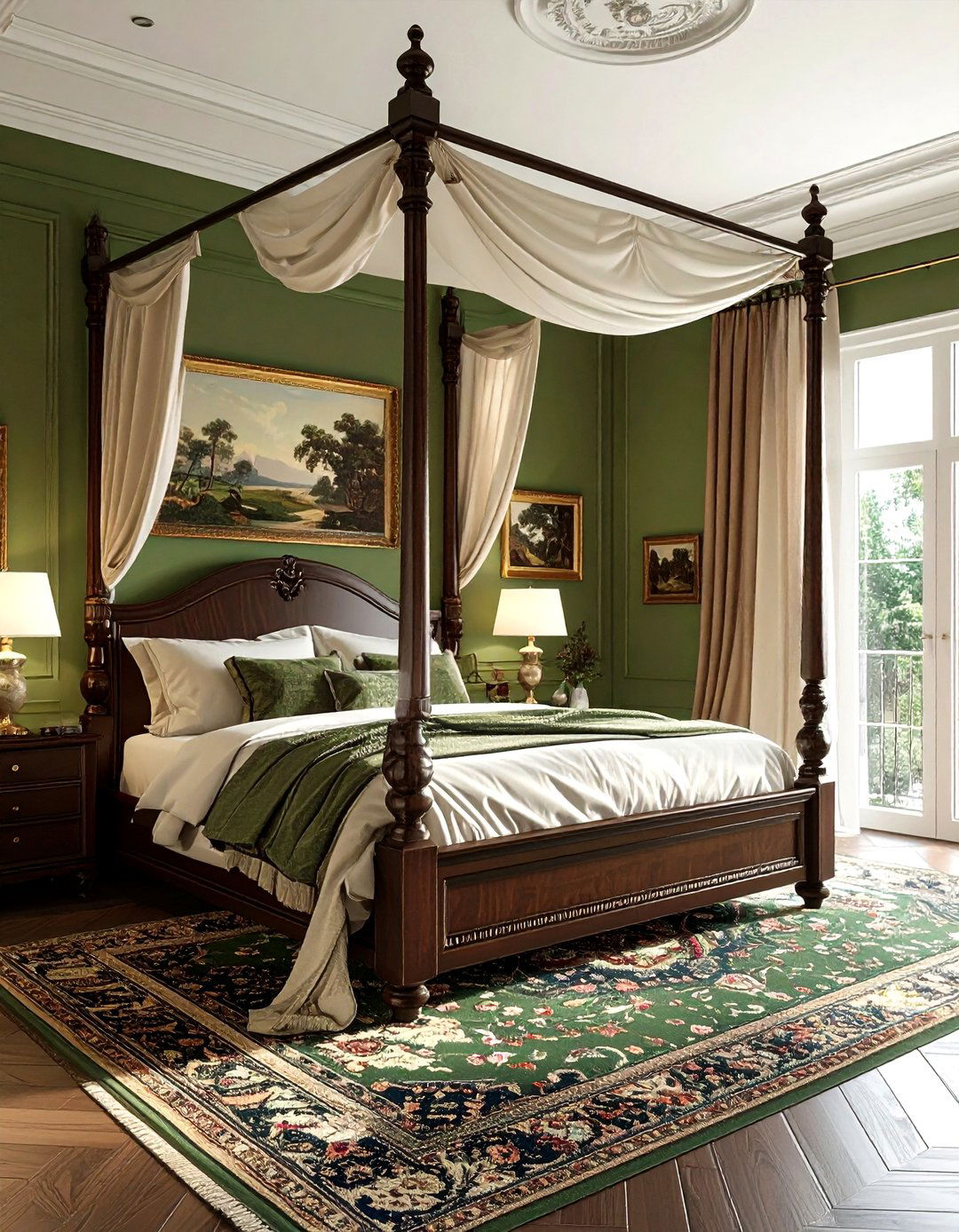 Olive green bedroom - 30 traditional green bedroom ideas