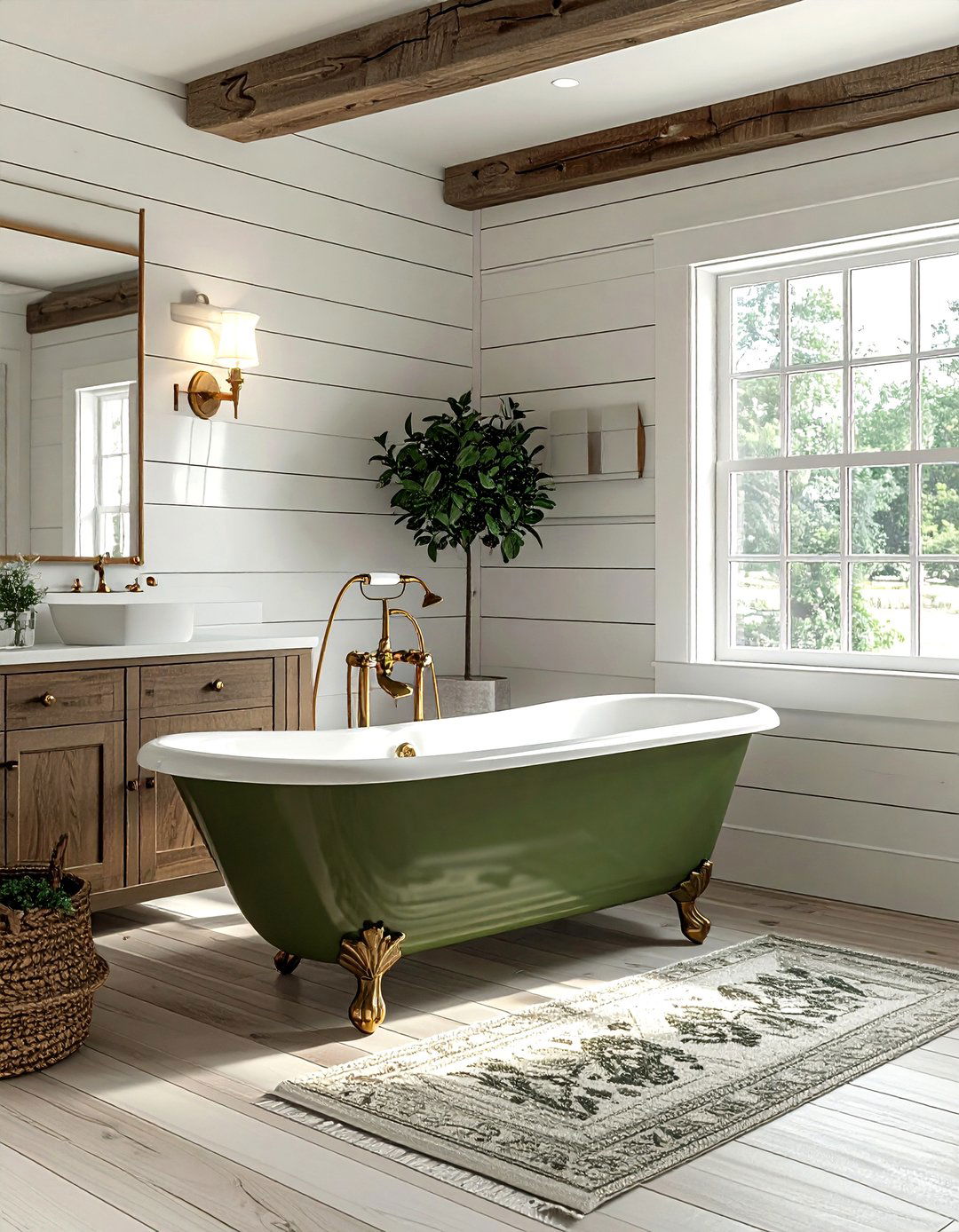Olive green clawfoot tub bathroom - 30 olive green bathroom ideas