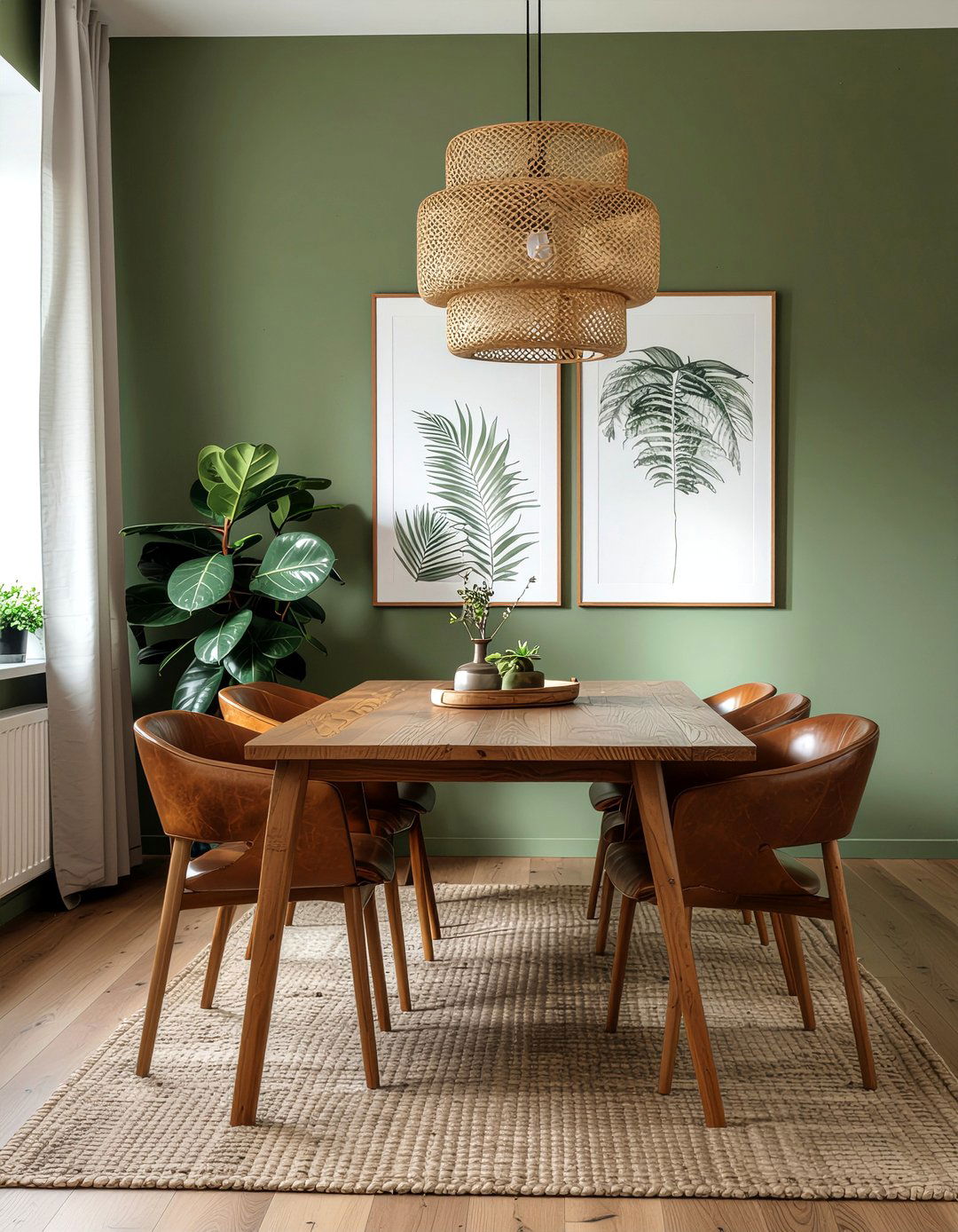 Olive green dining room - 30 dining room color ideas