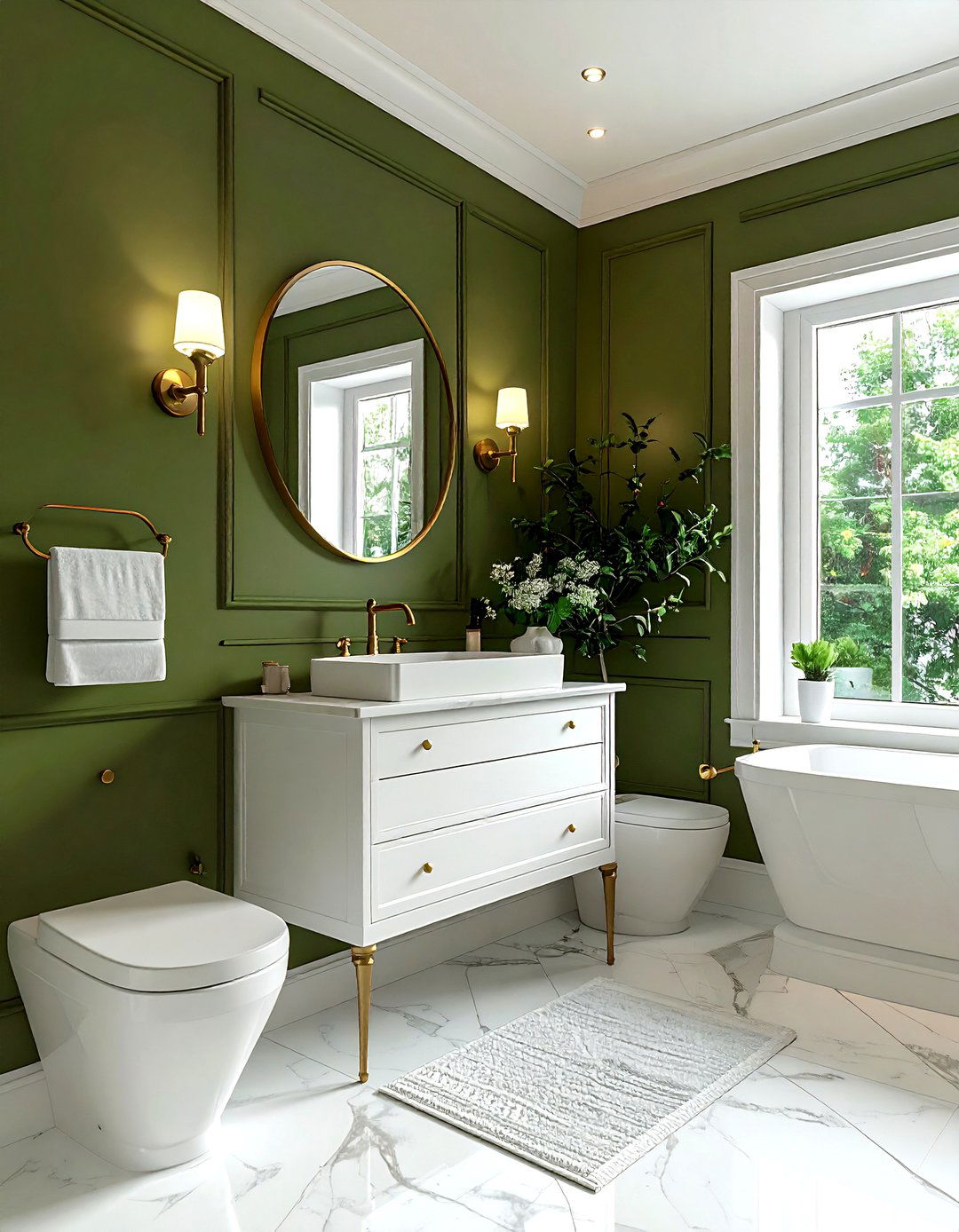 Olive green guest bathroom - 30 olive green bathroom ideas
