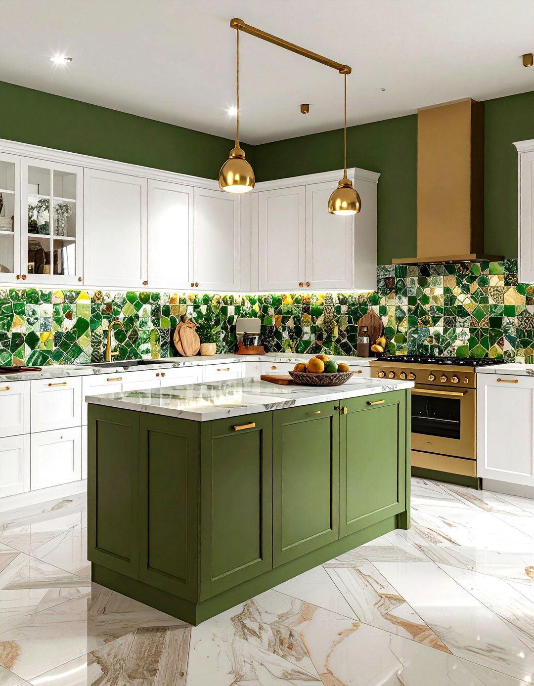 Olive green kitchen backsplash - 30 olive green kitchen ideas