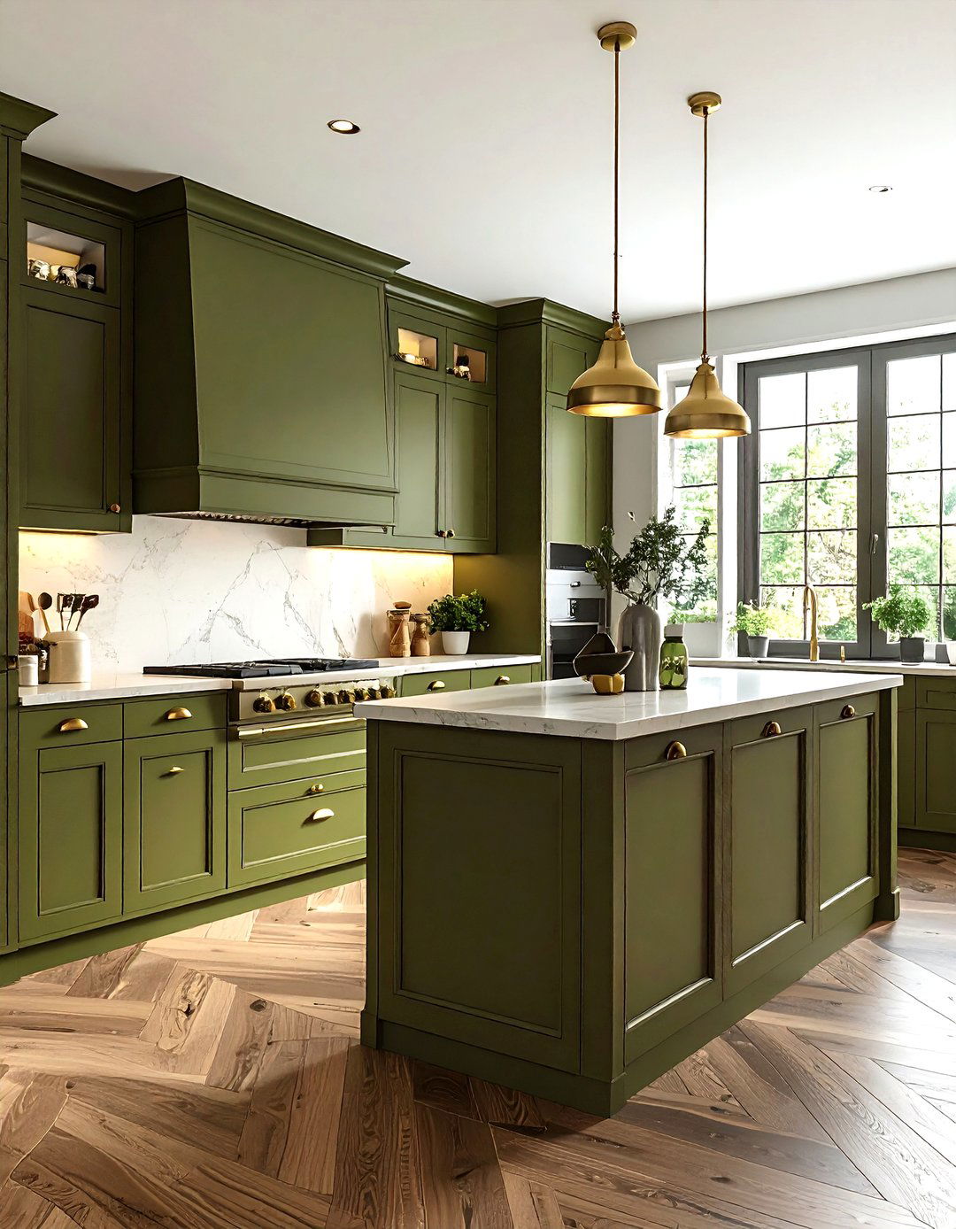Olive green kitchen walls - 30 kitchen color ideas
