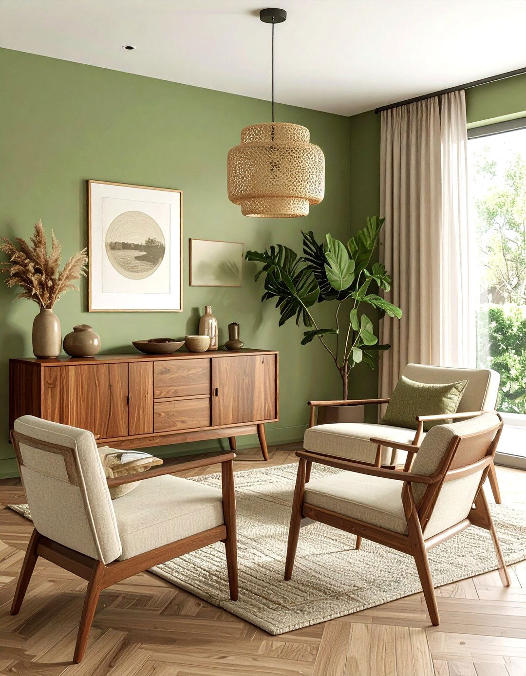 Olive green modern living room - 30 contemporary green living room ideas