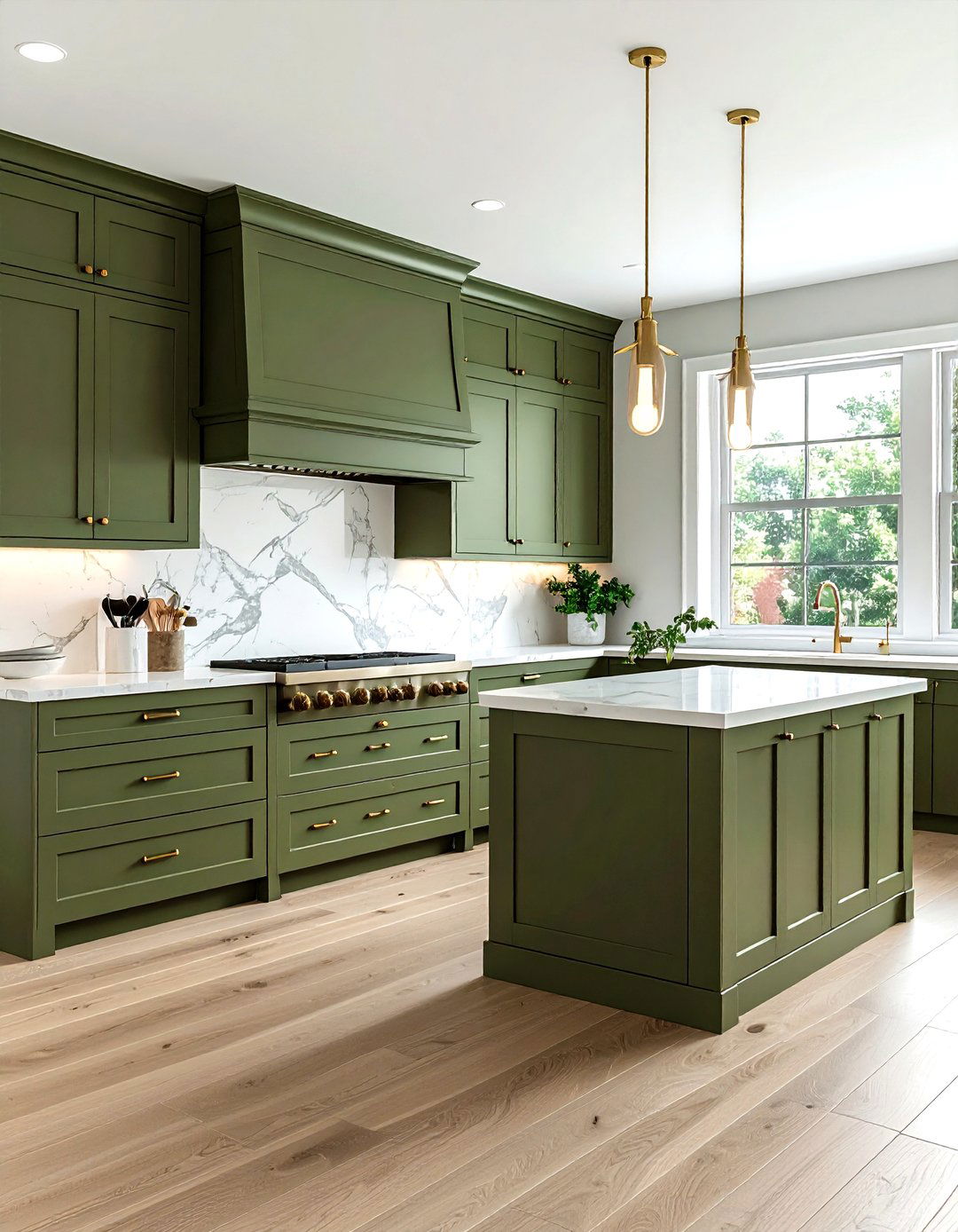 Olive green shaker cabinets - 30 olive green kitchen ideas