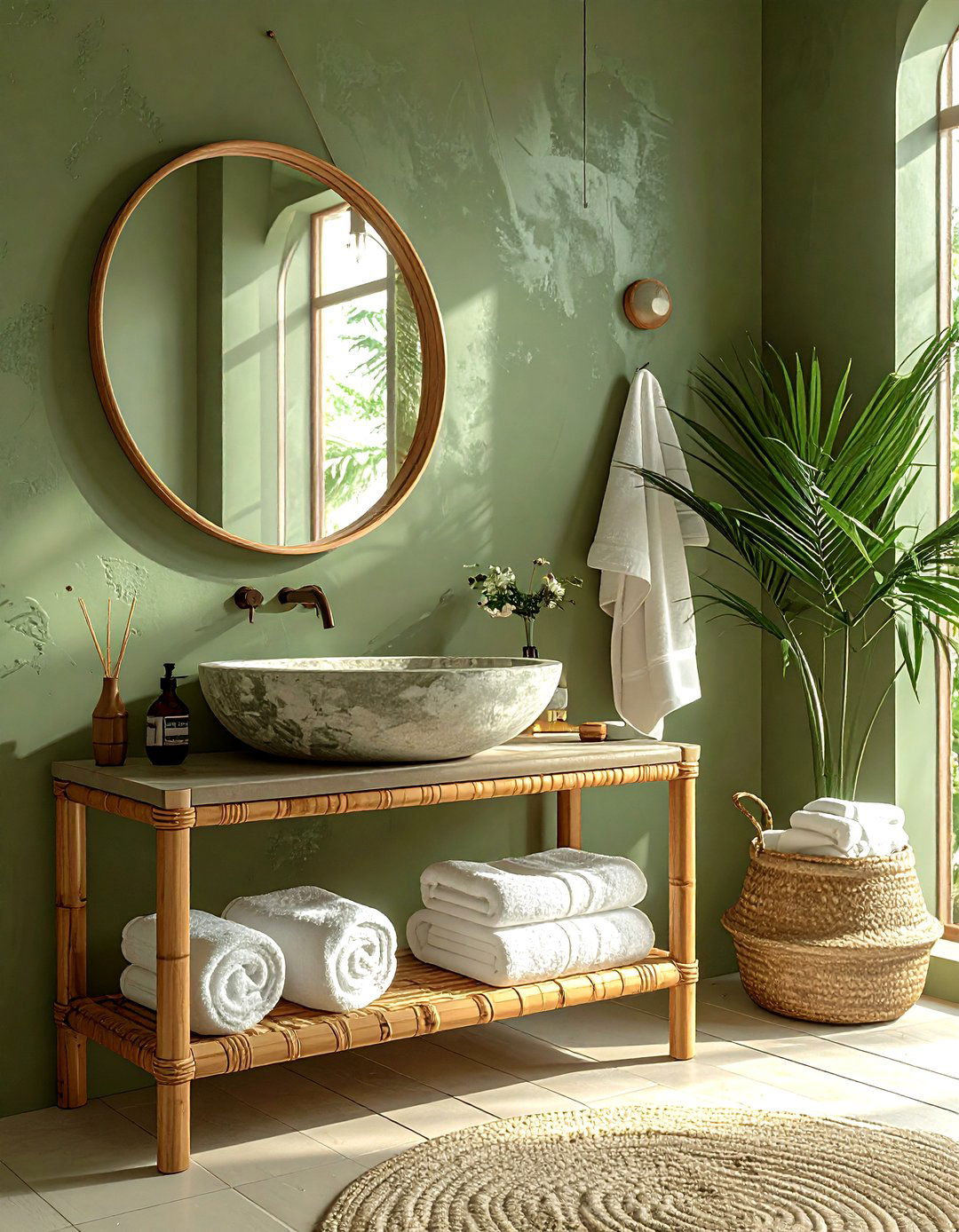 Olive green spa bathroom - 30 olive green bathroom ideas