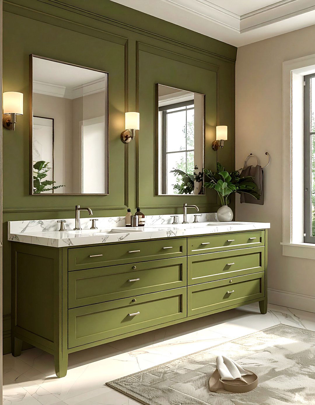 Olive green vanity bathroom - 30 olive green bathroom ideas