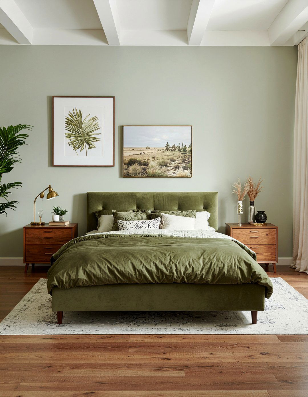 Olive green velvet bedding - 30 bedroom velvet bedding ideas
