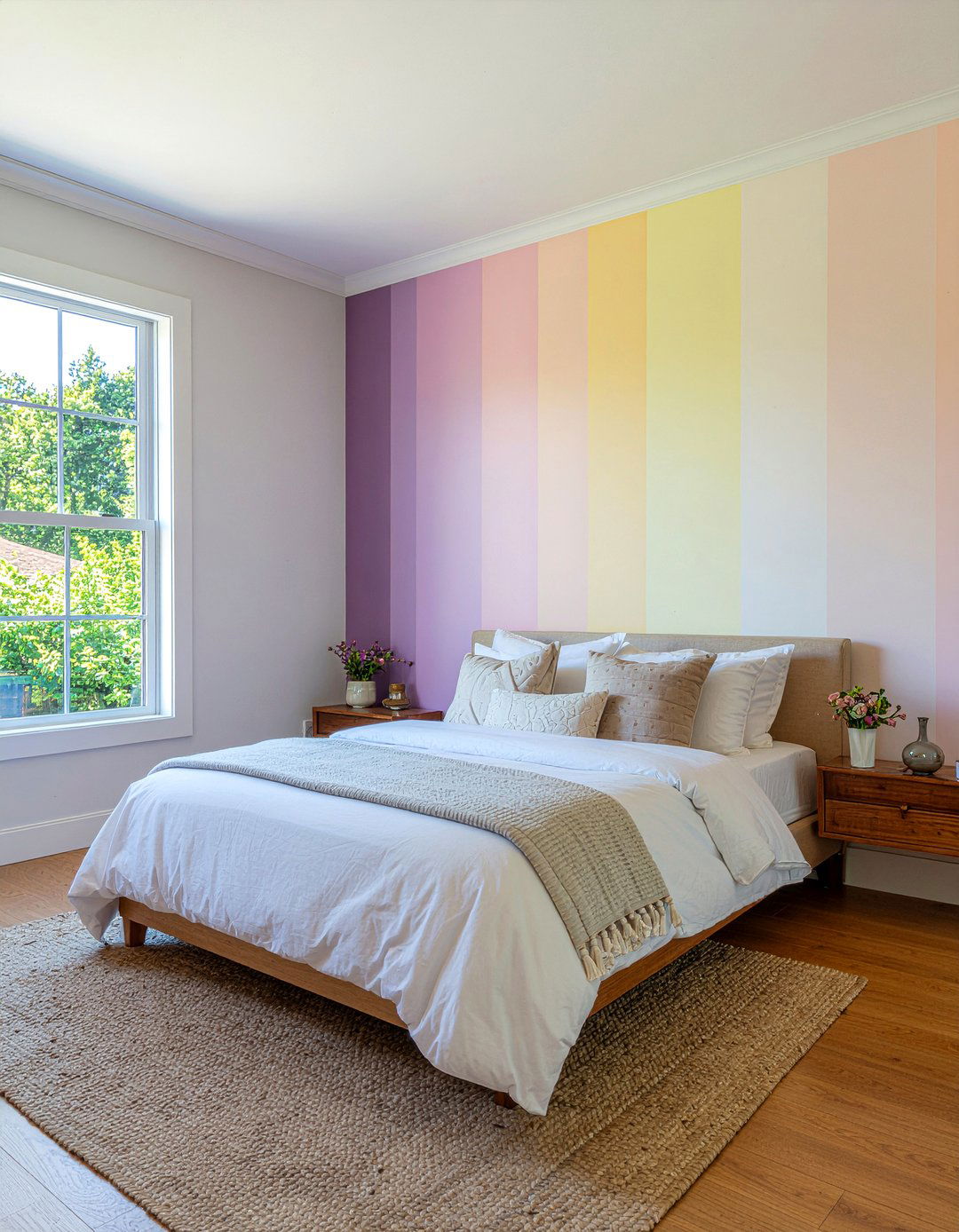 Ombre Rainbow Paint - 30 rainbow bedroom ideas