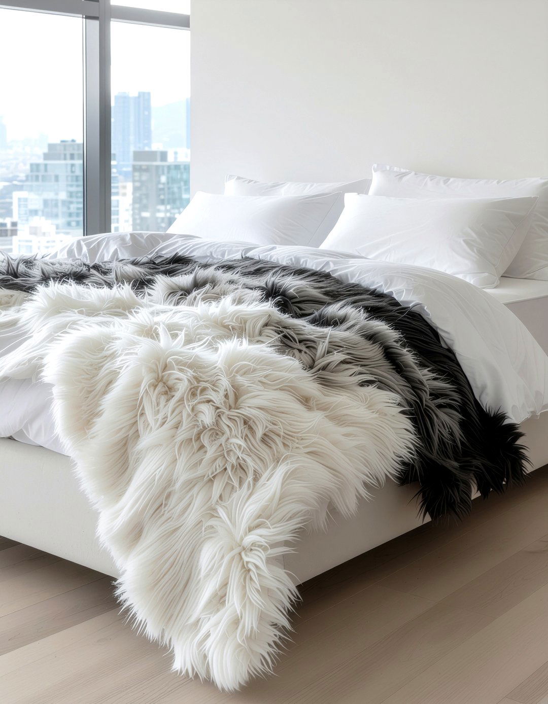 Ombre faux fur throw - 30 faux fur throw ideas