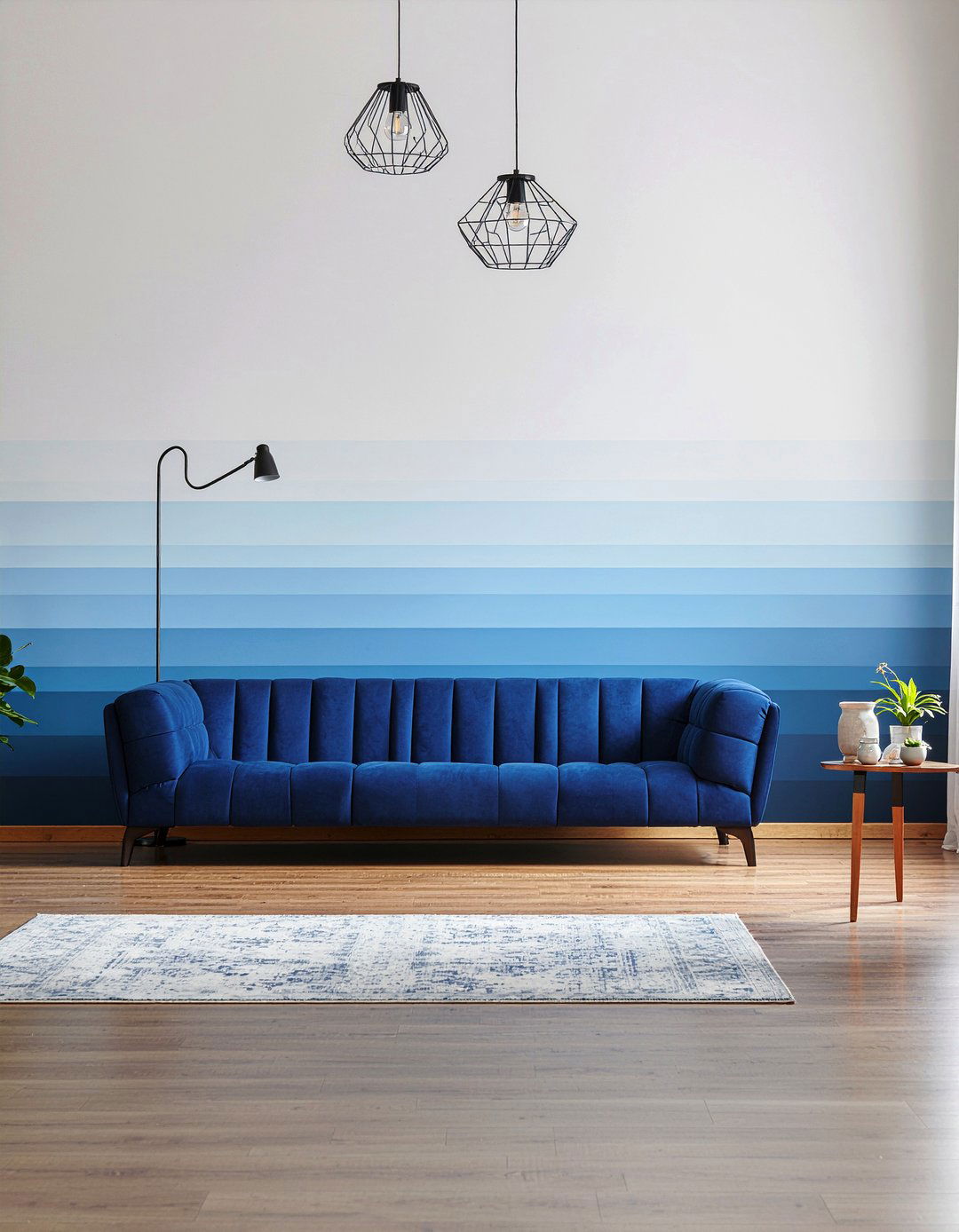 Ombre stripe wallpaper - 30 living room striped wallpapers