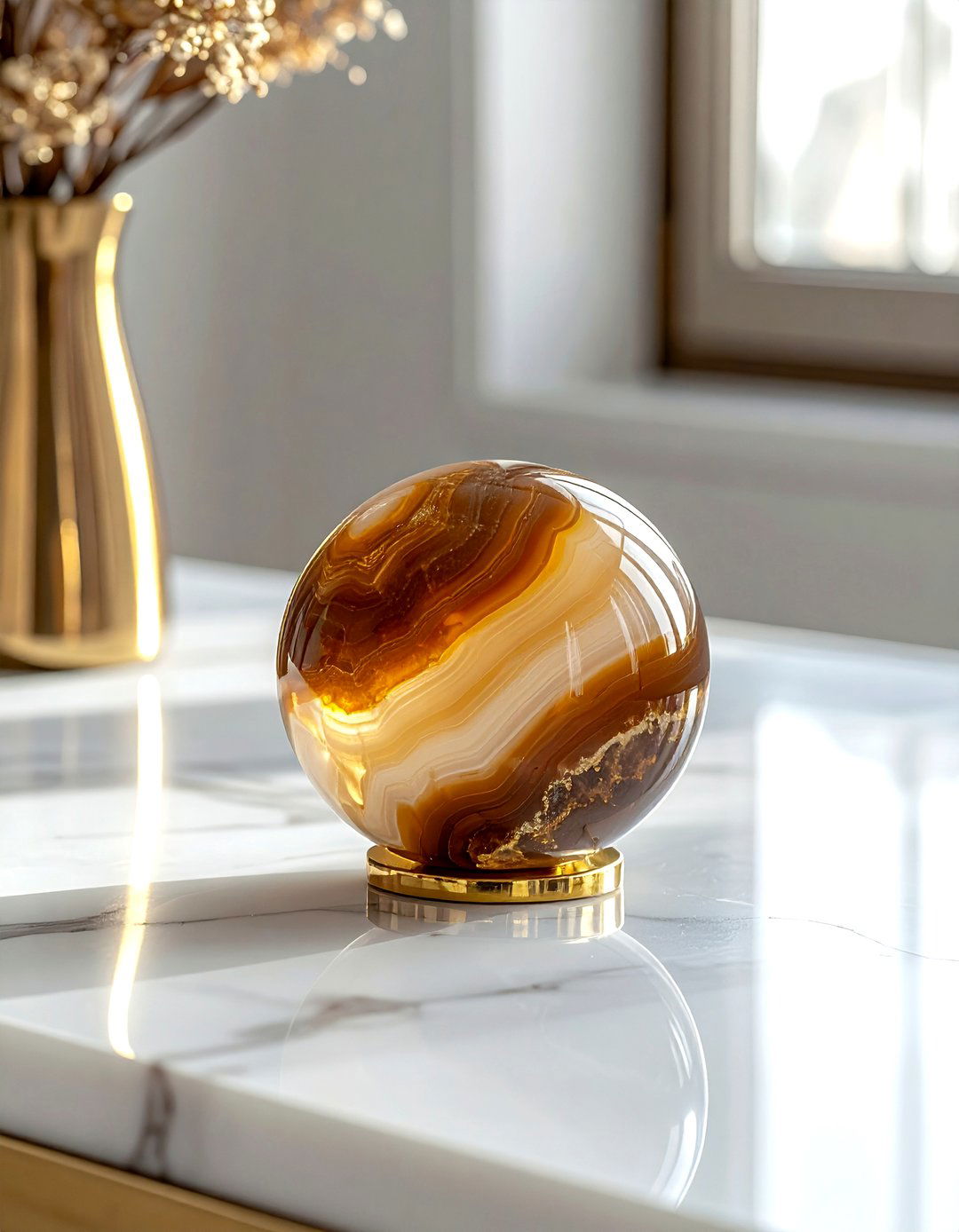 Onyx stone ball - 30 sphere decor ideas