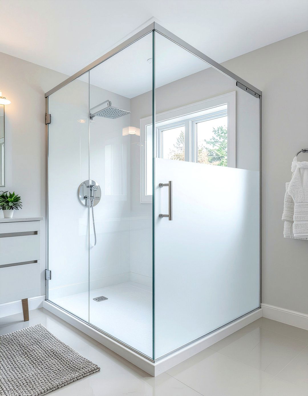 Opaque Glass Shower Door - 30 bathroom glass door ideas