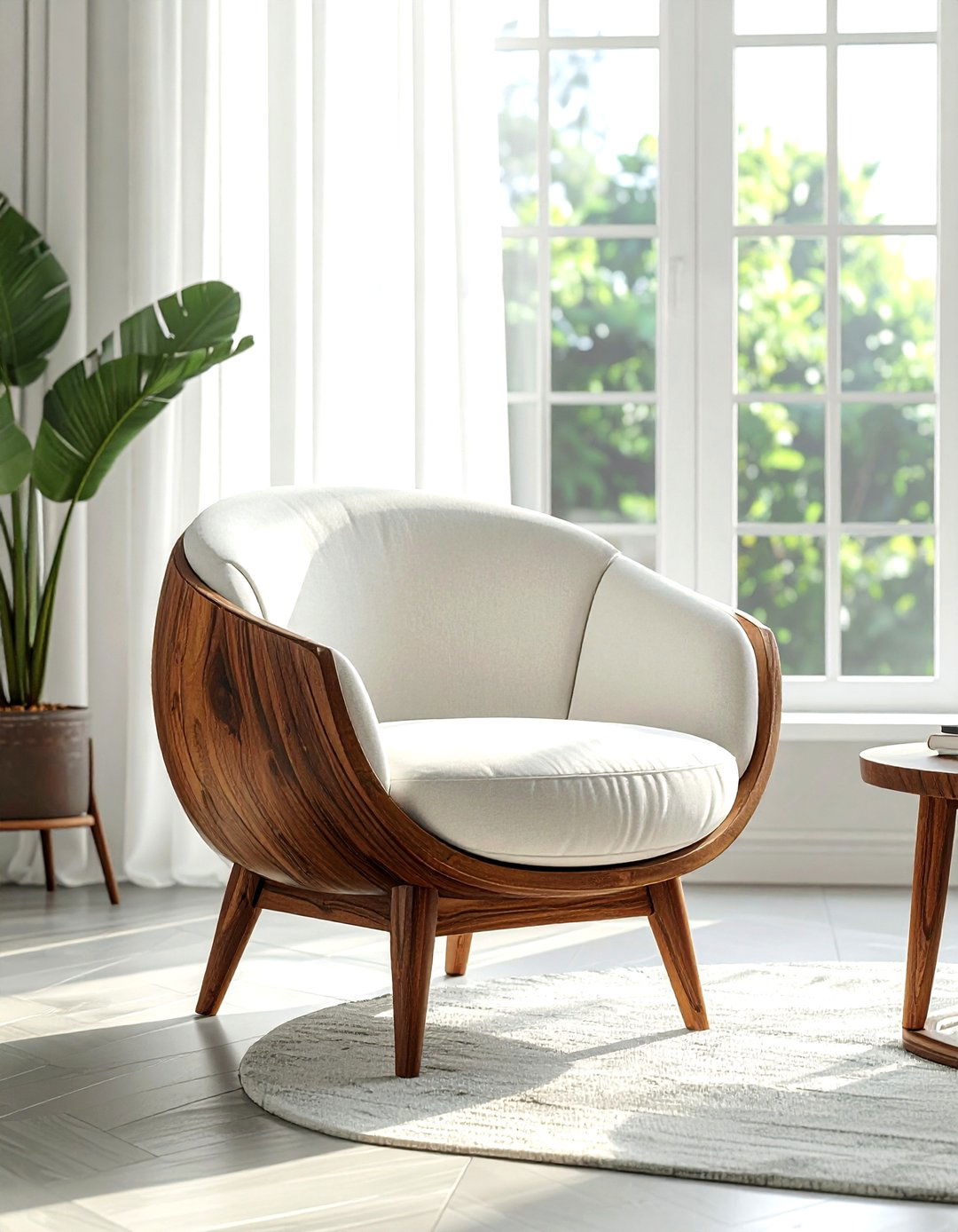 Open Back Barrel Chair - 30 living room barrel chair ideas