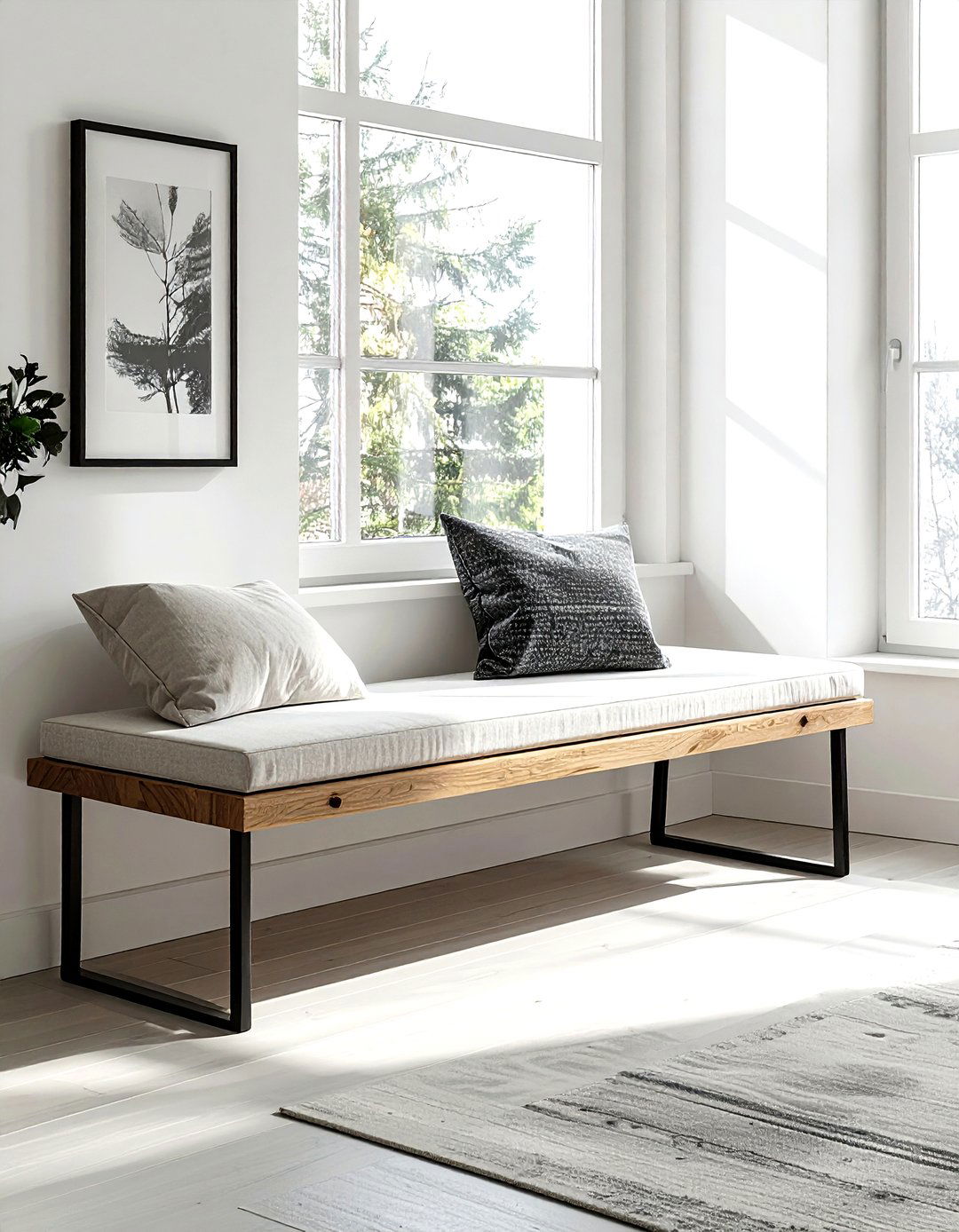 Open Base Window Bench - 30 living room window seat ideas