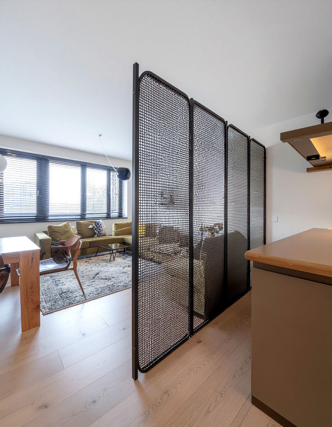 Open Concept Bronze Room Divider - 30 bronze accent living room ideas