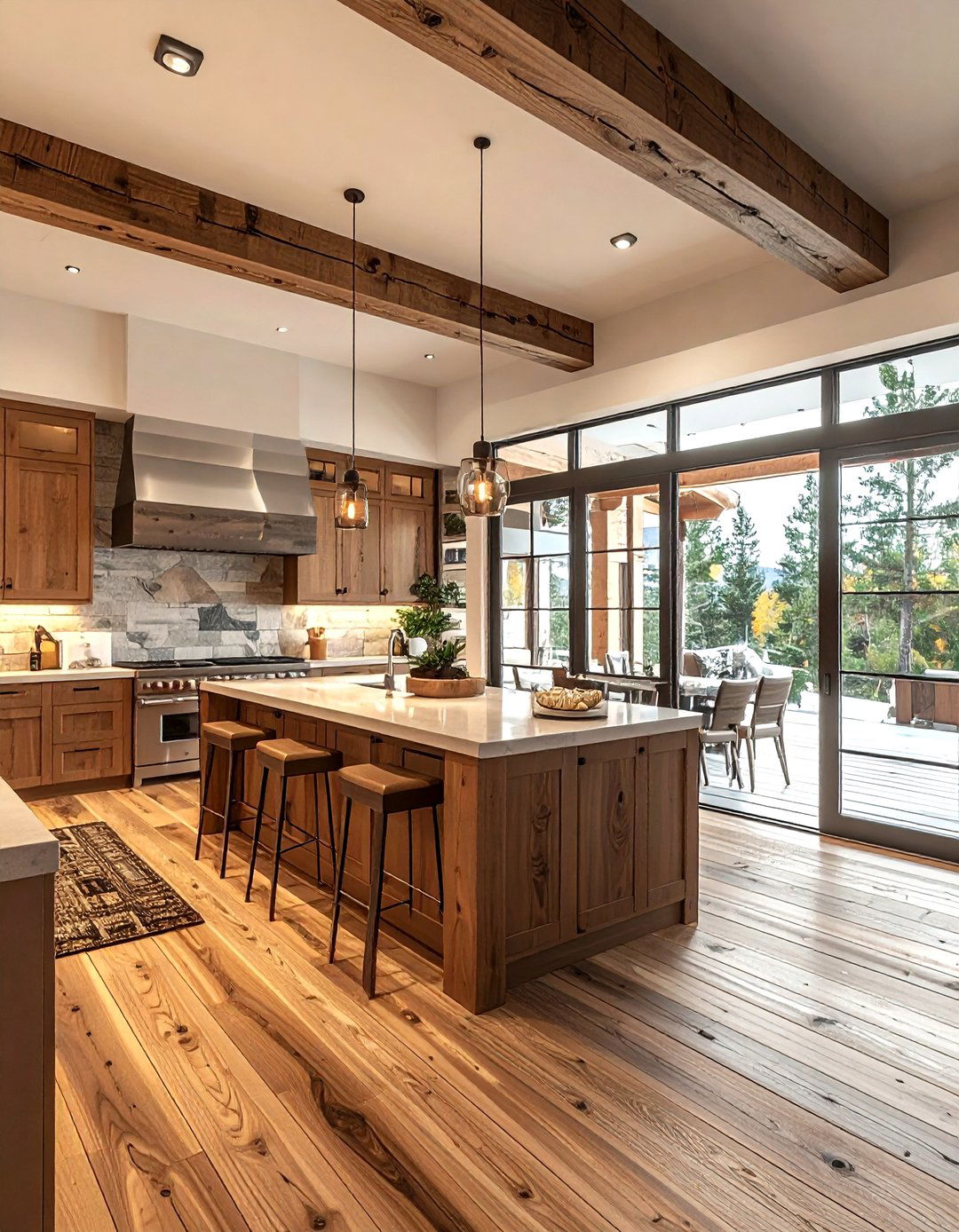 Open Concept Cabin Kitchen - 30 rustic cabin kitchen ideas