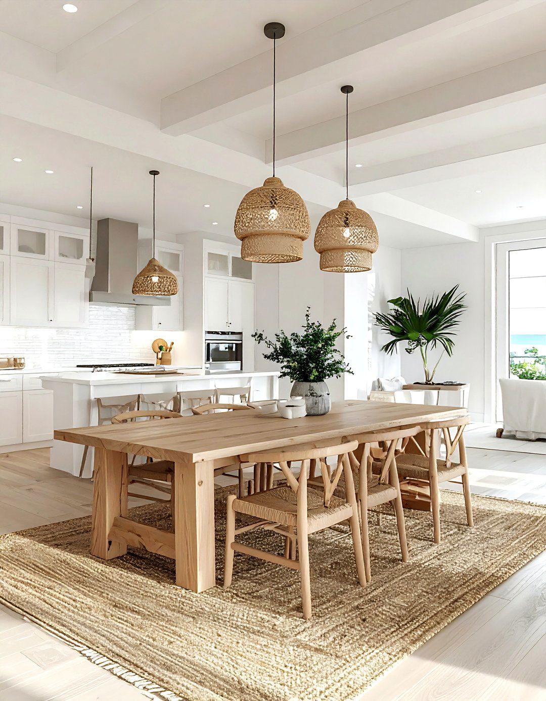 Open Concept Coastal Dining Room - 30 coastal dining room ideas