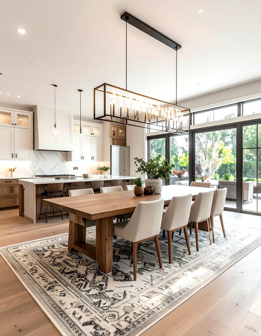 Open Concept Dining Area - 30 modern farmhouse dining room ideas