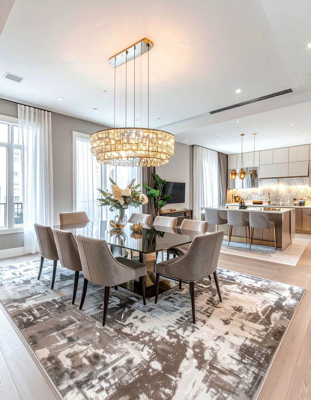 Open Concept Glam Dining - 30 glam dining room ideas