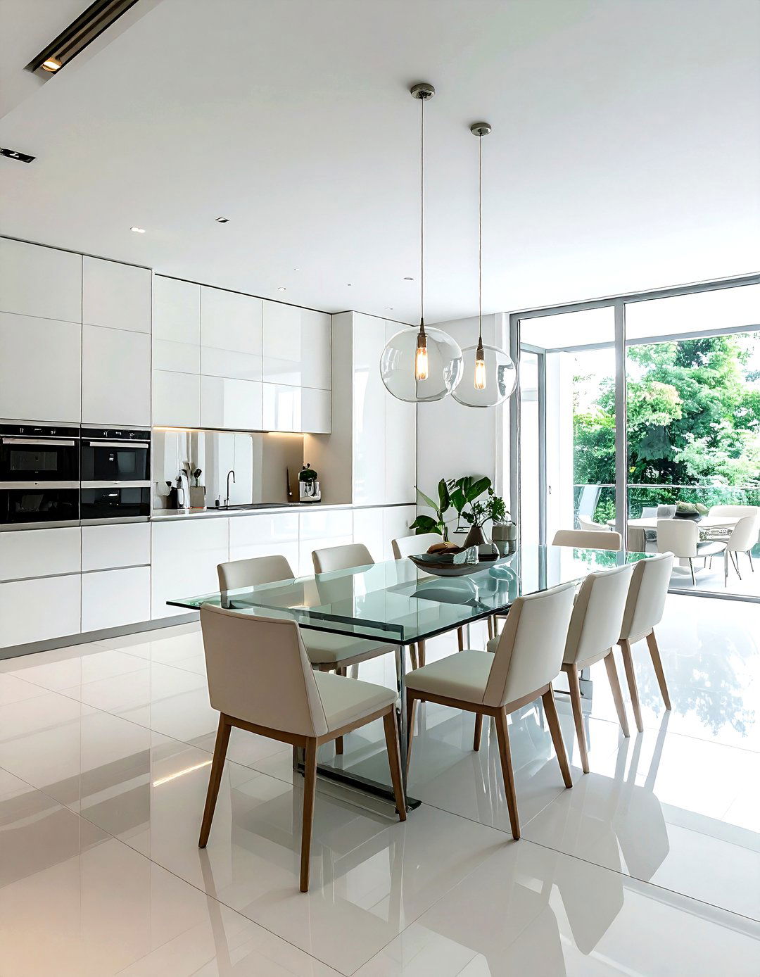 Open Concept Glass Dining Space - 30 glass dining room ideas